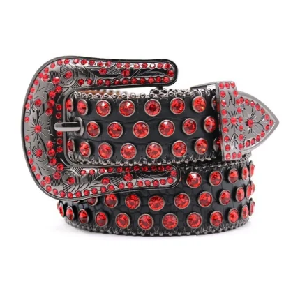 Western Crystal Rhinestone Belt Designer Men's Belt Inlaid With All Diamond Alloy Flower Buckle Punk Fashion Unisex Belt