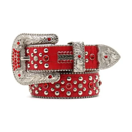Western Hot Luxury Flower Buckle Belt Zinc Alloy Buckle Head Crystal Rhinestone Classic Fashion Trend Custom Rhinestone Belt