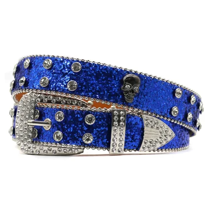 Western Luxury Belt With Sparkling Crystal Rhinestone Belt Implaid With Skeleton Accessories Punk Fashion Custom Rhinestone Belt