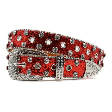 Western Fashion Trend High Quality Custom Diamond Belt Crystal Rhinestone Belt Inlaid With Full Diamond Rivets Women's Belt